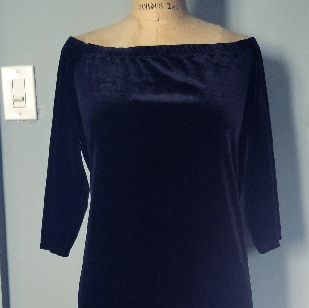 Velvet off shoulder dress